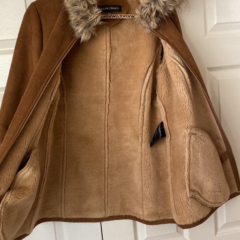 Cozy Teddy Faux Fur Jacket Coat with Hood by Ellen Tracy